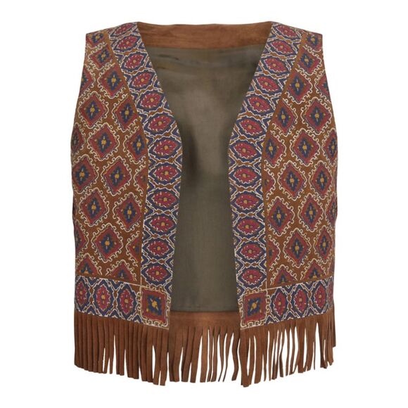 Printed Suede Vest